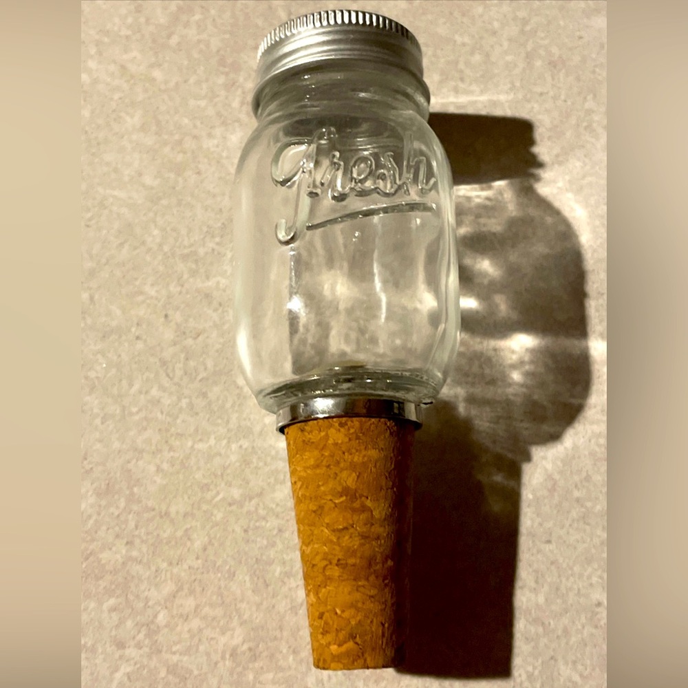 Mason jar Kitchen Theme Topper Bottle Wine Cork Stopper NEW flawed Novelty